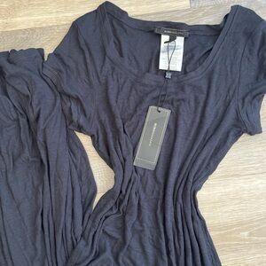 Maxi black Ribbed Dress